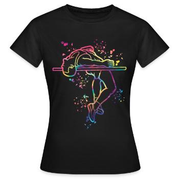 Saut en hauteur Aquarelle Saut en hauteur - T-shirt Femme - noir - Devant - AI Model Female 172 dark (172cm)