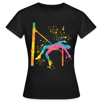 Saut en hauteur Aquarelle Saut en hauteur - T-shirt Femme - noir - Devant - AI Model Female 172 dark (172cm)