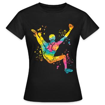 Boulderer Colorsplash Boulder Bouldering - Women's T-Shirt - black - Front - AI Model Female 172 dark (172cm)