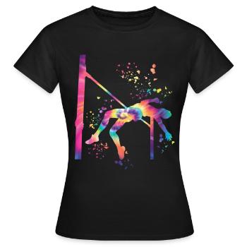 Saut en hauteur Aquarelle Saut en hauteur - T-shirt Femme - noir - Devant - AI Model Female 172 dark (172cm)