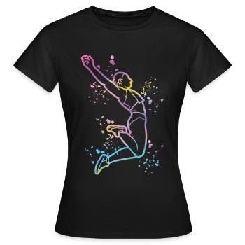 Sauts en longueur Saut en longueur Enfants Saut en longueur - T-shirt Femme - noir - Devant - AI Model Female 172 dark (172cm)