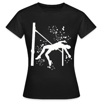Saut en hauteur Aquarelle Saut en hauteur - T-shirt Femme - noir - Devant - AI Model Female 172 dark (172cm)