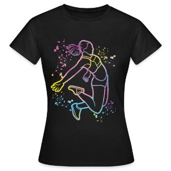 Sauts en longueur Saut en longueur Enfants Saut en longueur - T-shirt Femme - noir - Devant - AI Model Female 172 dark (172cm)