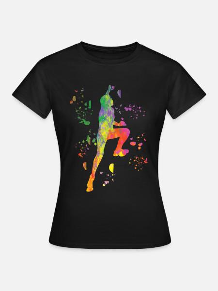 Boulderer Colorsplash Boulder Bouldern - Frauen T-Shirt - Schwarz