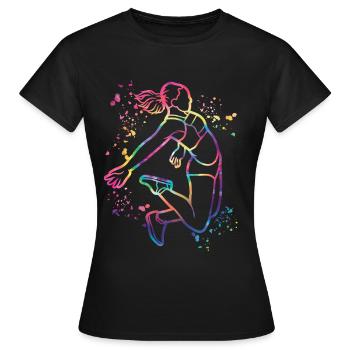 Sauts en longueur Saut en longueur Enfants Saut en longueur - T-shirt Femme - noir - Devant - AI Model Female 172 dark (172cm)