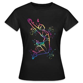 Sauts en longueur Saut en longueur Enfants Saut en longueur - T-shirt Femme - noir - Devant - AI Model Female 172 dark (172cm)