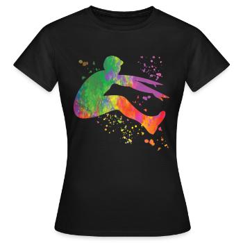 Sauts en longueur Saut en longueur Enfants Saut en longueur - T-shirt Femme - noir - Devant - AI Model Female 172 dark (172cm)