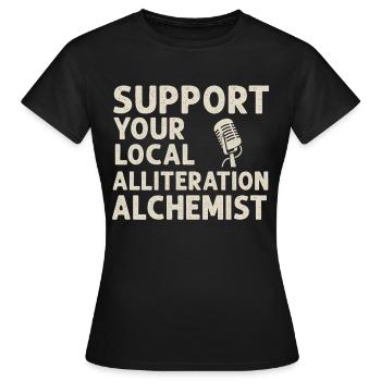 Poetry Slam Pun Warrior Slam Poetry - Women's T-Shirt - black - Front - AI Model Female 172 dark (172cm)