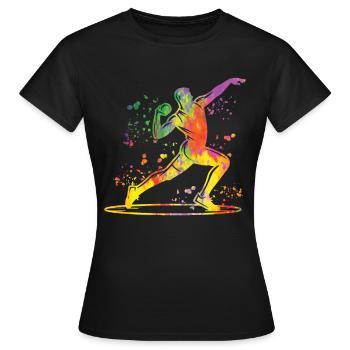 Lanceur de poids Colorsplash Lancer de poids - T-shirt Femme - noir - Devant - AI Model Female 172 dark (172cm)