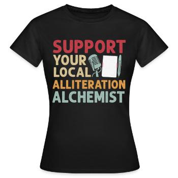 Poetry Slam Pun Warrior Slam Poetry - Women's T-Shirt - black - Front - AI Model Female 172 dark (172cm)