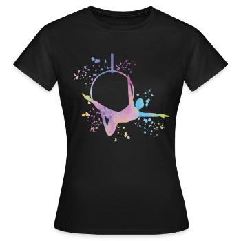 Anneau aérien Aerialist Anneau d’air Lyra - T-shirt Femme - noir - Devant - AI Model Female 172 dark (172cm)