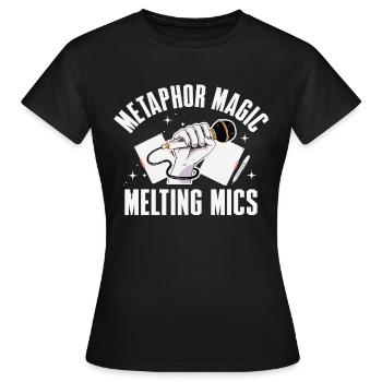 Poetry Slam Metaphor Magic Slam Poetry - Women's T-Shirt - black - Front - AI Model Female 172 dark (172cm)