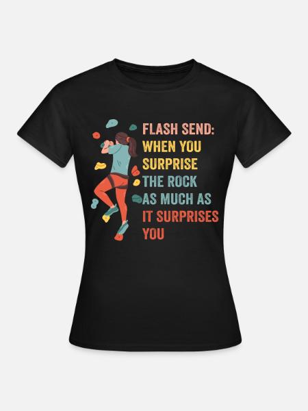 Boulderer Flash Send Bouldern - Frauen T-Shirt - Schwarz