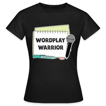 Poetry Slam Pun Warrior Slam Poetry - Women's T-Shirt - black - Front - AI Model Female 172 dark (172cm)