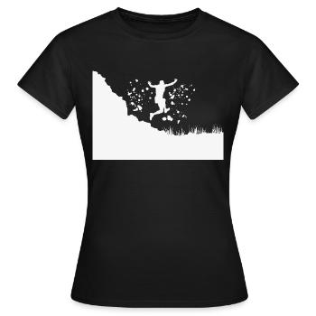 Trail Runner Cross Trail Bergläufer - Frauen T-Shirt - Schwarz - Vorne - AI Model Female 172 dark (172cm)