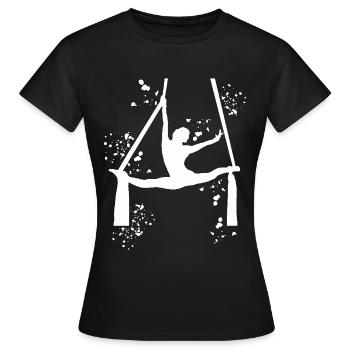Tissu vertical acrobaties aériennes soie aérienne - T-shirt Femme - noir - Devant - AI Model Female 172 dark (172cm)