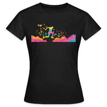 Trail Runner Cross Trail Bergläufer - Frauen T-Shirt - Schwarz - Vorne - AI Model Female 172 dark (172cm)