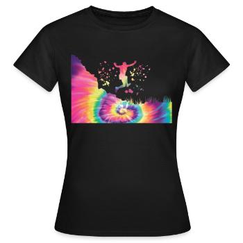 Trail Runner Cross Trail Bergläufer - Frauen T-Shirt - Schwarz - Vorne - AI Model Female 172 dark (172cm)