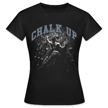 Craie jusqu’à Boulderer - T-shirt Femme - noir - Devant - AI Model Female 172 dark (172cm)