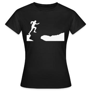 Trail Runner Cross Trail Bergläufer - Frauen T-Shirt - Schwarz - Vorne - AI Model Female 172 dark (172cm)