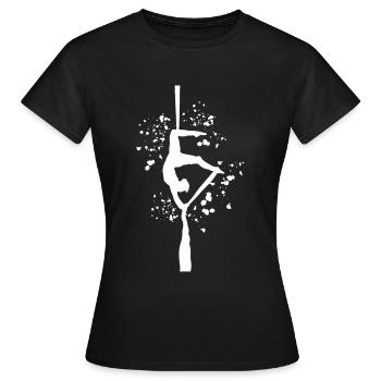 Tissu vertical acrobaties aériennes soie aérienne - T-shirt Femme - noir - Devant - AI Model Female 172 dark (172cm)
