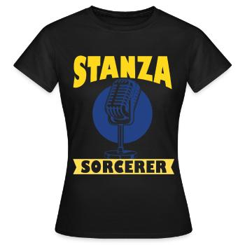 Poetry Slam Stanza Sorcerer Slam Poesie - Women's T-Shirt - black - Front - AI Model Female 172 dark (172cm)