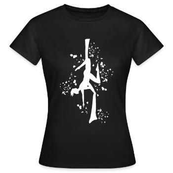 Tissu vertical acrobaties aériennes soie aérienne - T-shirt Femme - noir - Devant - AI Model Female 172 dark (172cm)