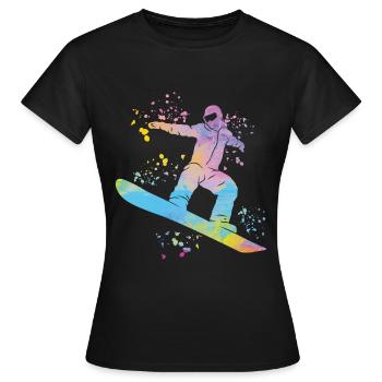 Snowboarder Snowboarding Snowboard - Women's T-Shirt - black - Front - AI Model Female 172 dark (172cm)