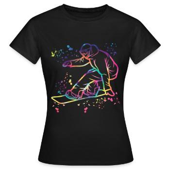 Snowboarder Snowboarding Snowboard - Women's T-Shirt - black - Front - AI Model Female 172 dark (172cm)