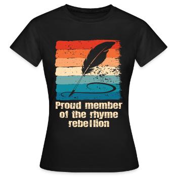 Poetry Slam Rhyme Rebellion Slam Poetry - Women's T-Shirt - black - Front - AI Model Female 172 dark (172cm)