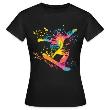 Snowboarder Snowboarding Snowboard - Women's T-Shirt - black - Front - AI Model Female 172 dark (172cm)