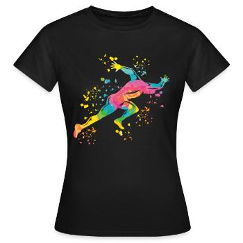 Sprinter Colorsplash Sprintender Sprint - Frauen T-Shirt - Schwarz - Vorne - AI Model Female 172 dark (172cm)