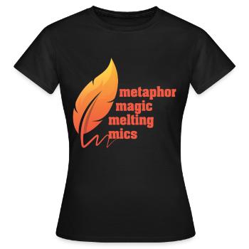 Poetry Slam Metaphor Magic Slam Poetry - Women's T-Shirt - black - Front - AI Model Female 172 dark (172cm)