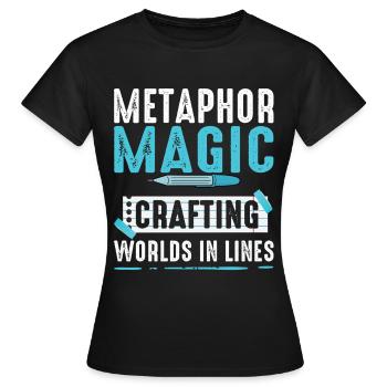 Poetry Slam Metaphor Magic Slam Poetry - Women's T-Shirt - black - Front - AI Model Female 172 dark (172cm)