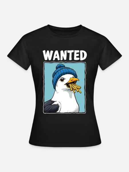 Gesuchte Pommes-möwe - Frauen T-Shirt - Schwarz