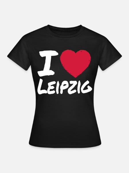 I Love Leipzig - Frauen T-Shirt - Schwarz