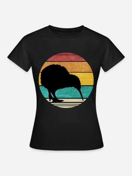 Retro Kiwi Neuseeland Vintage New Zealand Reise - Frauen T-Shirt - Schwarz