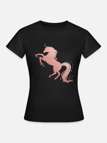 Pferd Glitzer - Frauen T-Shirt - Schwarz