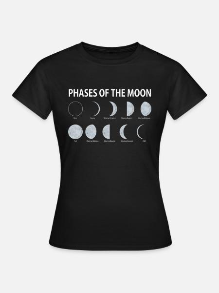 Mondphasen - Frauen T-Shirt - Schwarz