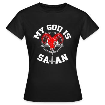 Mein Gott ist Satan - Frauen T-Shirt - Schwarz - Vorne - AI Model Female 172 dark (172cm)