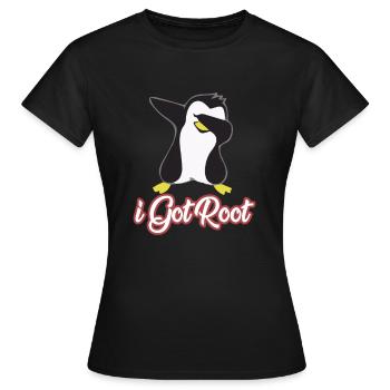 Geek Linux je suis root - T-shirt Femme - noir - Devant - AI Model Female 172 dark (172cm)