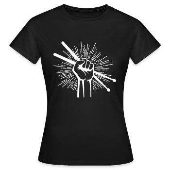 Batteur baguette de tambour batteur basse musique - T-shirt Femme - noir - Devant - AI Model Female 172 dark (172cm)