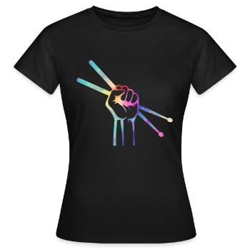 Drum sticks musique de batteur basse - T-shirt Femme - noir - Devant - AI Model Female 172 dark (172cm)