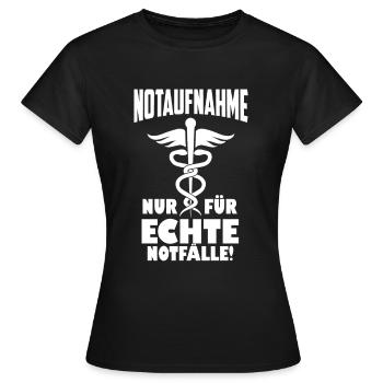 Notaufnahme Notarzt Sanitäter Notfälle - Frauen T-Shirt - Schwarz - Vorne - AI Model Female 172 dark (172cm)