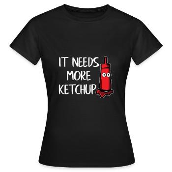 Ketchup Tomaten Soße Pommes - Frauen T-Shirt - Schwarz - Vorne - AI Model Female 172 dark (172cm)