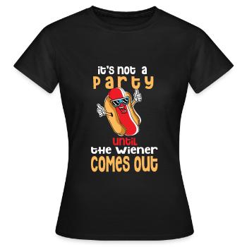 Saucisses hot-dog dans le pain viennois - T-shirt Femme - noir - Devant - AI Model Female 172 dark (172cm)