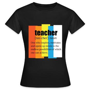 Influence de l’enseignant Formation des enseignants Enseignant de l’école - T-shirt Femme - noir - Devant - AI Model Female 172 dark (172cm)