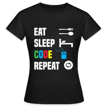 Code Codierung Coder Kodierung Informatiker - Frauen T-Shirt - Schwarz - Vorne - AI Model Female 172 dark (172cm)