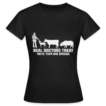 Vétérinaire Vétérinaire Vétérinaire Vétérinaire Vétérinaire - T-shirt Femme - noir - Devant - AI Model Female 172 dark (172cm)