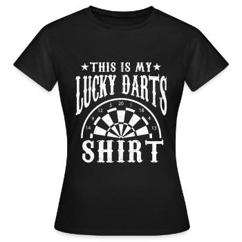 Darts Darts Player Darts Darts Darts Disc - Women's T-Shirt - black - Front - AI Model Female 172 dark (172cm)